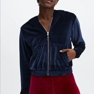 Fabletics navy velour hoodie